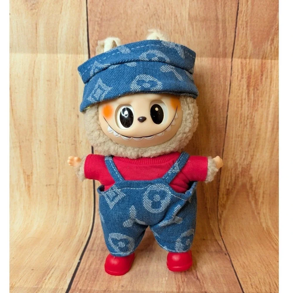 Clothes for Labubu - Jean Romper, Hat, Shoes 3 Piece Outfit DOLL NOT‎ INCLUDED